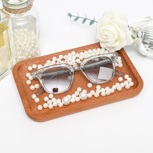 7.9" Small Wooden Tray,Rectangular Mini Serving Wood Bathroom Tray - Image 4