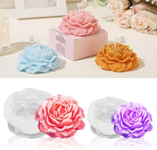 MGLIFEUL 2PCS 3D Flower Candle Making Molds Moldes de Silicona para Velas by MGLIFEUL