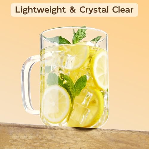 Glass Coffee Mugs, 27 oz Ice coffee cups, Large Clear Tea Cups Set of 2, Glass Mugs with Handles, Glass Cups for Latte, Cappuccino, and Tea - Image 4