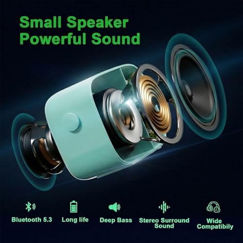 Dosmix Retro Bluetooth Speaker,Vintage Decor, for Girl Teens Blue - Image 4