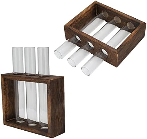 GLOGLOW Plant Propagation Station,Tiered Hydroponic Planters Pots with Wooden Stand and Glass Test Tubes, Home Decoration Vase and Gifts for Women Mom Plant Lovers Unique - Image 2