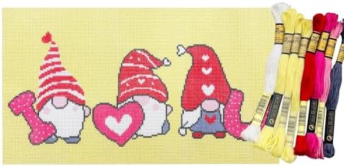 Howie's Needlepoint Needlepoint Kits, 18CT Printed Embroidery Pattern Starter Kits, Stamped Patterns Canvas Kits(Love,6x11inch) by HowiesNeedlepoint