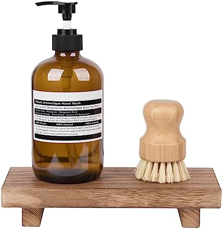 Wood Bathroom Tray Farmhouse Decor Kitchen Soap Holder, 8.7"x3.6" Brown - Image 6