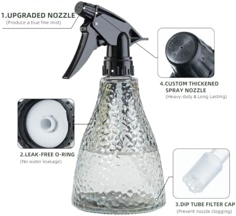 Glass Mister Spray Bottle for Inside 13oz, Fine Mist Refillable Leak Proof - Image 5