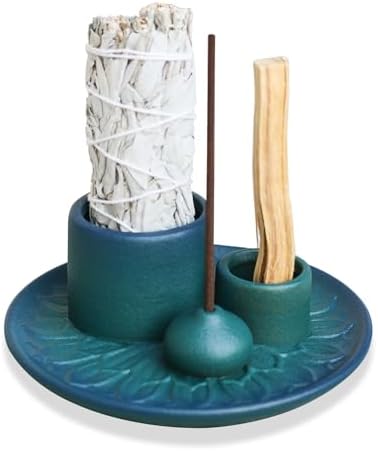Ceramic Palo Santo and Sage Incense Holder, Blue by ToolSentryX