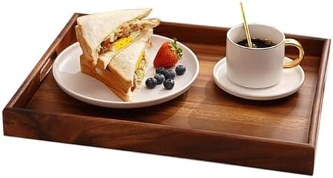 Wooden Coffee Trays with Handles Wood Serving Tray Wooden Bed Tray, Coffee Table Trays for Living Room,Wood Kitchen Tray Wood Decorative Tray with Handles by Unknown