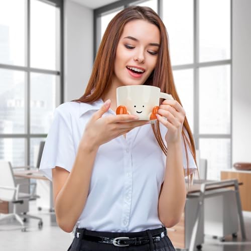 Coffee Mugs,Cute funny Mug For Women, 12.8oz/380ml Unique Ceramic Coffee Tea Cups, Office Mug Gift (orange) - Image 6