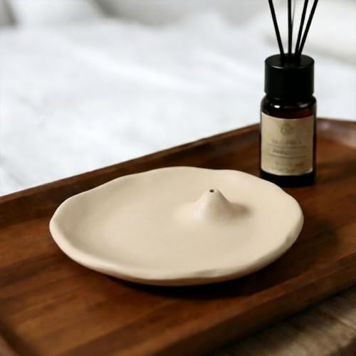 Minimalist Stone Sand Incense Holder – Handcrafted Modern Minimalist Incense Stick Holder for Meditation, Yoga, Aromatherapy Home, Office Decorative Burner (Off-White) - Image 2