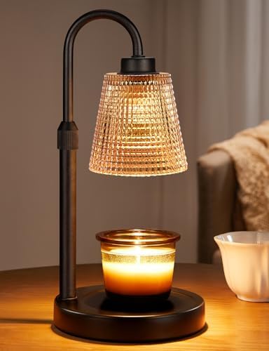 Amber Candle Warmer Lamp with Timer, Dimmable Candle Warmer for Jar Candles, Height Adjustable Wax Melts Warmer, Birthday Gifts for Women Mom, House Warming Gifts New Home Decor by Innqoo