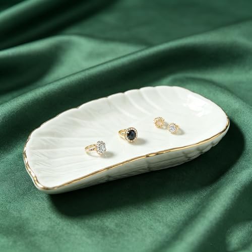 Angel Wing Shape Ceramic Jewelry Tray Porcelain Trinket Dish Holder - Image 4