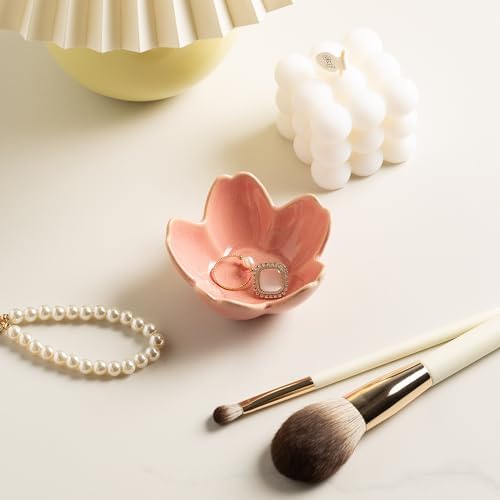 Flower Ring Holder Dish, Ceramic Jewelry Tray, Small Trinket Dish - Image 2