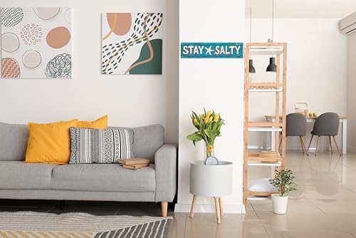 AWISZZZ Stay Salty Metal Tin Signs Summer Beach Decorations for Home Starfish Decor Beach Theme House Room Bedroom Bathroom Decor Sign for Classroom 4x16 In - Image 5