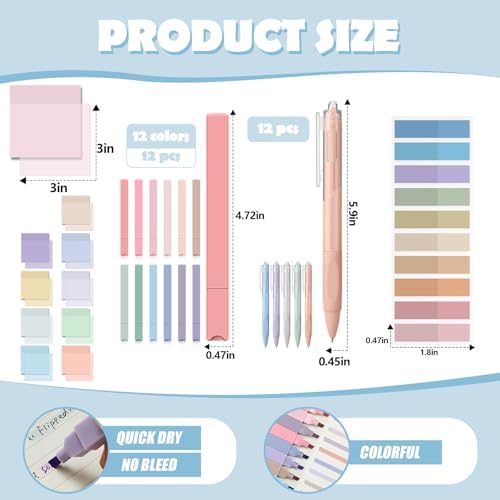 Jutom 39 Pcs Aesthetic Book Annotation Kit, Pink, Cute Style - Image 3