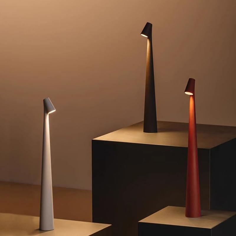 EJFOIEJ Portable LED Table Lamp with Touch Sensor, 3-Levels Brightness Metal Desk Light, 3 Color Touch Control Rechargeable Night Light for Bedside, Romantic Solid Wood Table Lamp - Image 5