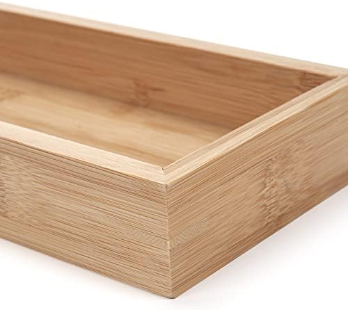 Bamboo Bathroom Tray, Bathroom Vanity Tray, Bathroom Trays for Counter, Toilet Tank Tray, Toilet Basket for Organizing (11.8 x 4.5 x 1.6 inch) - Image 4