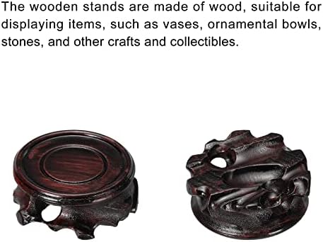 MECCANIXITY Wooden Stand Holders Displays Base 50mm Diameter Black for Vase Bonsai Stone Pack of 2 - Image 5