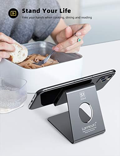 Lamicall Cell Phone Stand, Phone Dock : Cradle, Holder, Stand, Compatible with Phone 12 Mini 11 Pro Xs Xs Max Xr X 8 7 6 6s Plus 5 5s 5c All Android Smartphone Charging, Accessories Desk - Gray - Image 2