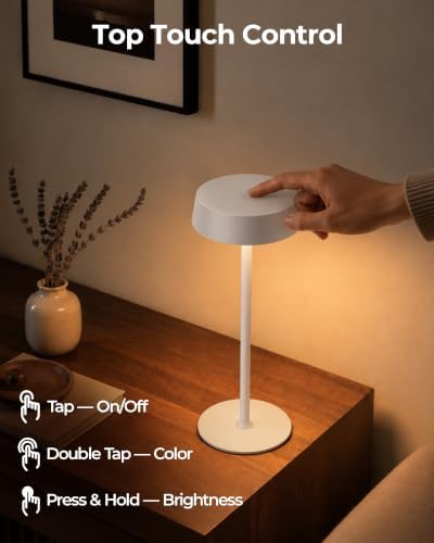 EZVALO Cordless Ambient Lighting, Rechargeable Table Lamp, Battery Operated - Image 5