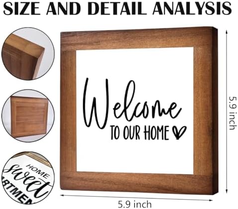 Welcome Sign, Wooden Box Signs for Home Decor, Freestanding Welcome Sign, Farmhouse Entryway, Front Door, Porch, Housewarming Tabletop, Welcome To Our Home (C3) - Image 2