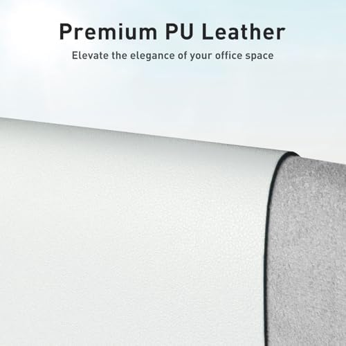 Aothia Leather Desk Pad Protector, Mouse Pad, Office Desk Mat, Non-Slip PU Leather Desk Blotter, Laptop Desk Pad, Waterproof Desk Writing Pad for Office and Home (Barely Grey, 36" x 17") - Image 2