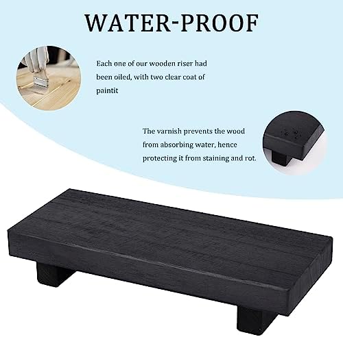 Wood Bathroom Tray Farmhouse Decor Kitchen Soap Holder, 8.7" x 3.6" Black - Image 3