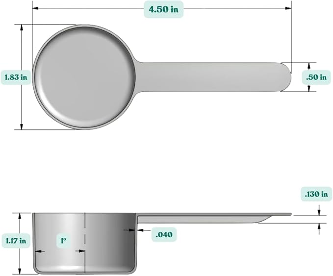 3 Tbsp (1.5 Oz. | 43 mL) Long Handle Scoop for Coffee, Protein Powder, Pet Food, Spices, Grains, Dry Goods – Food-Grade BPA-Free Plastic Measuring Spoon (Pack of 1)