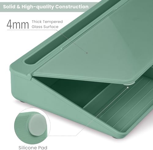 Varhomax Glass Desk Whiteboard with Storage - Image 3