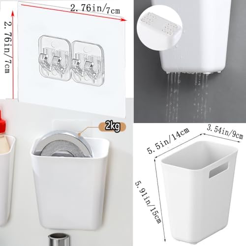 4 Piece Kitchen Cabinet Door Storage Box,Self Adhesive Wall Mounted Storage Box,Wardrobe/Bathroom/Refrigerator Small Items Organizer - Image 5