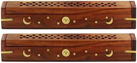 COTTON CRAFT Sheesham Wood Incense Burner Holder - Set of 2 Incense Burners by COTTONCRAFT