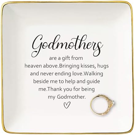 Godmother Appreciated Gift,First Time Godmother,Thank You Gift,Godmother Proposal Gift,Pregnancy Announcement Gift,Christening Gift,Baptism Gift,Christmas Gift-Jewelry Tray Trinket Holder Ring Dish by NZY