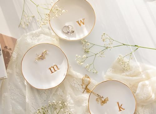 COLLECTIVE HOME - Ceramic Jewelry Tray, Decorative Trinket Dish for Rings Earrings Necklaces Bracelet Watch Keys, Birthday Mother's Day Christmas Gift for Women, 4.75", Glossy (w) - Image 3