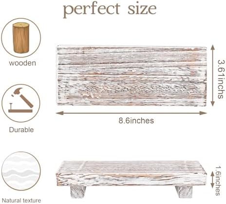 Wood Bathroom Tray Farmhouse Decor Kitchen Soap Holder 8.7"X3.6" Retrowhite - Image 3