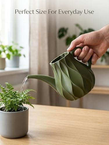 Indoor Watering Can for Houseplants, Modern Minimalist Plant Watering Can with Precision Spout, Decorative Small Medium Large Sizes (Olive Green, Large) - Image 5
