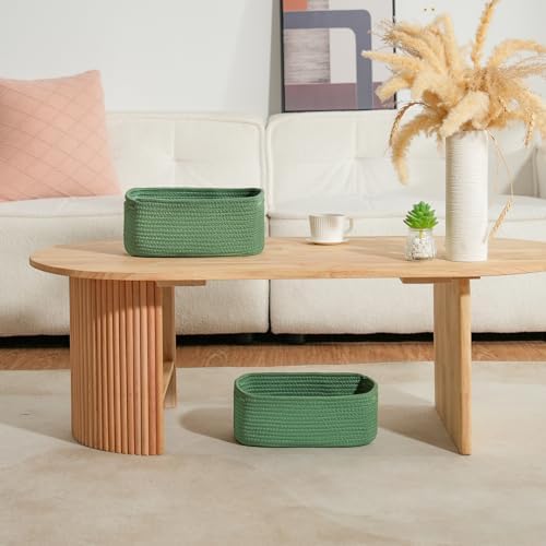 3 Pack Small Storage Baskets for Organizing, 11.8×7.8×5.1", Green - Image 4