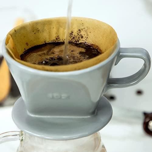 Pour Over Ceramic, Coffee Dripper Ceramic Coffee Maker,Grey - Image 4