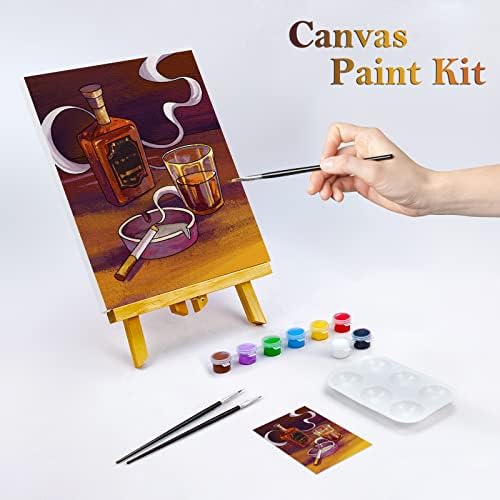Nuberlic 8x10 Canvas Painting Kit Pre Drawn Canvas for Painting for Adults Sip and Paint Kit for Adult's Date Night Party Favor Outdoor Acitivities Supplies - Image 2