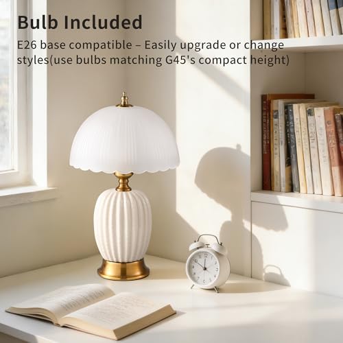 Vintage White Ceramic Cactus Small Table Lamp for Bedroom - Image 4