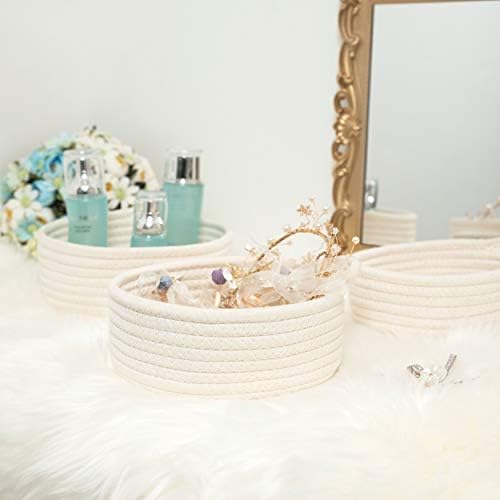 MINTWOOD Design Set of 3 Cotton Rope Nesting Bowls, Small Catch All Basket, Cute Closet Baskets and Bins for Shelves, Mini Table Basket Organizer for Small Accessories - Image 6