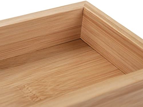 Bamboo Bathroom Tray, Bathroom Vanity Tray, Bathroom Trays for Counter, Toilet Tank Tray, Toilet Basket for Organizing (11.8 x 4.5 x 1.6 inch) - Image 3