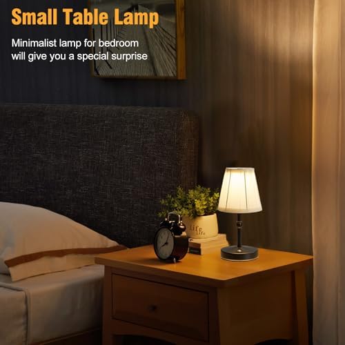 LED Cordless Mini Lamp 5W,3000 mah Battery Operated Lamps,3 Color Temperature Dimmable Table Light,Small Rechargeable Lamp,Kitchen Lamps countertop,Restaurant (Black,2pack) - Image 2
