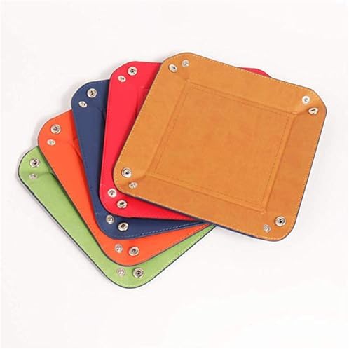 Valet Tray Desktop Storage Organizer, Vegan Leather Catchall Tray Bedside Vanity Tray Nightstand Caddy Holder for Remote Controller, Watch, Keys, Phone, Wallet, Sunglasses, Jewelry, Khaki - Image 7