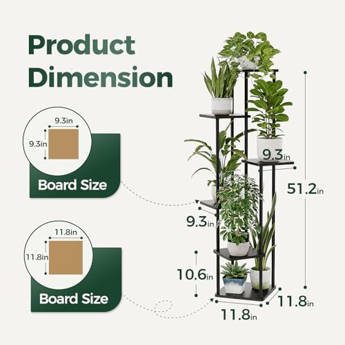 Bamworld Tall Plant Stand Indoor 6 Tier Corner Plant Shelf - Image 5