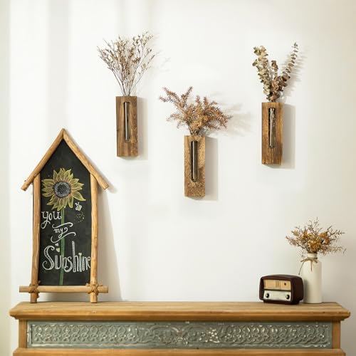 Farmhouse Wall Plant Propagation Station with Glass Tubes - Image 3