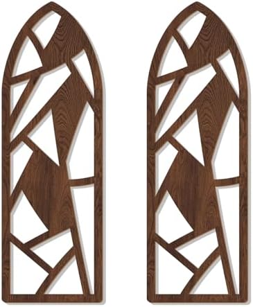 Zzbakress 2 Pcs Mid Century Modern Wall Decor Wooden Abstract Geometric Art for Home Living Room Bedroom (Style H) by Zzbakress
