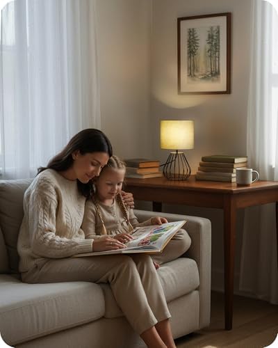 Green Table Lamp, Small Bedside Lamp with Green Linen Shade & Black Metal Base, 2700K LED Bulb Included, Modern Nightstand Lamp for Bedroom Decor, Kids Room, Living Room, Nursery, J06TL05 - Image 3