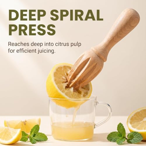 Wooden Citrus Juicer - Handheld Manual Lemon/Orange Reamer | Portable Fruit Squeezer Tool for Home, Cafe and Bar,Kitchen Utensils, Fruit and Vegetable Tools Bartender Accessories(16cm) - Image 3