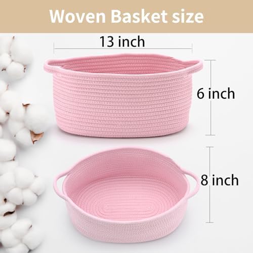 Happyiren Medium Woven Cotton Rope Basket, Empty DIY Gift Basket for Burr - Image 4