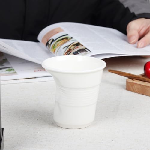 Ceramic pleated water cup, irregularly shaped coffee cup 200ml - Image 6