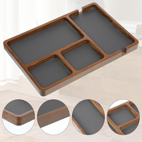 Valet Tray for Men, Black Sandalwood Catch All Tray, Wallet Trays Organizer for Nightstand, Desk, Elegant EDC Valet Trays for Keys, Watch, Phone, Jewelry - Image 3