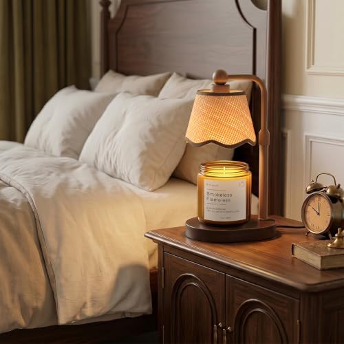 Candle Warmer Lamp with Timer, Modern Farmhouse Candle Warmer for jar Candles Brown, Electric Wax Warmer, Includes 2 Bulbs, Housewarming, Birthday Gift for Women, Mom, Her-Brown-Conical - Image 5